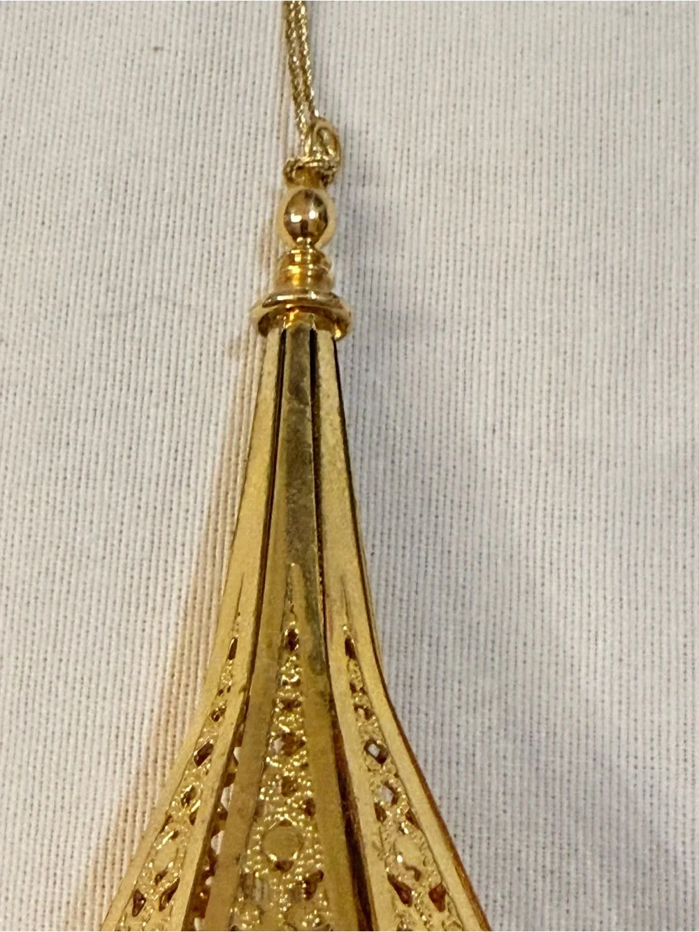 BALDWIN 24kt GOLD FINISH BRASS DROPLET CHRISTMAS ORNAMENT 77020.010 Lot of 2 VTG